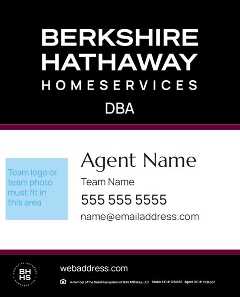 Picture of Black and Cabernet 1 Line Agent Team - 30x24