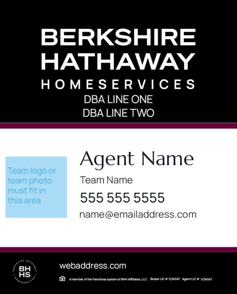 Picture of Black and Cabernet 2 Line Agent Team - 30x24