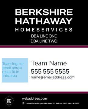 Picture of Black and Cabernet 2 Line Team - 30x24