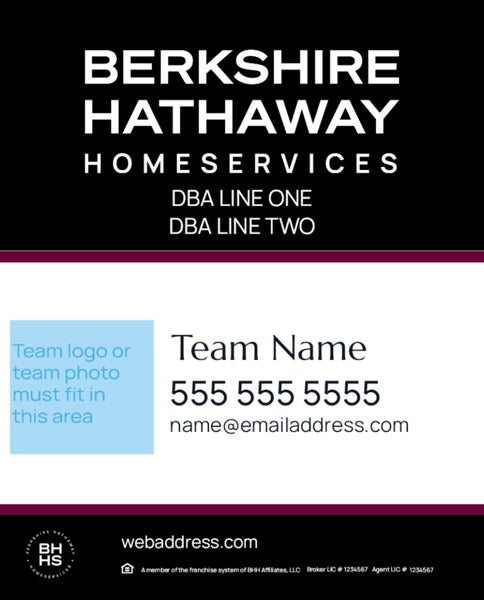 Picture of Black and Cabernet 2 Line Team - 30x24