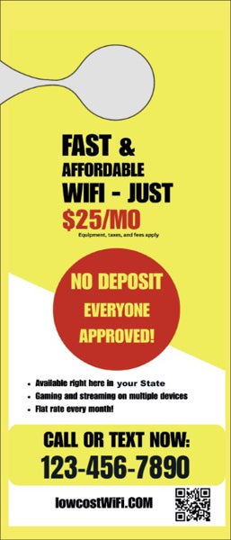 Picture of Fast Affordable Wifi - Doorhanger