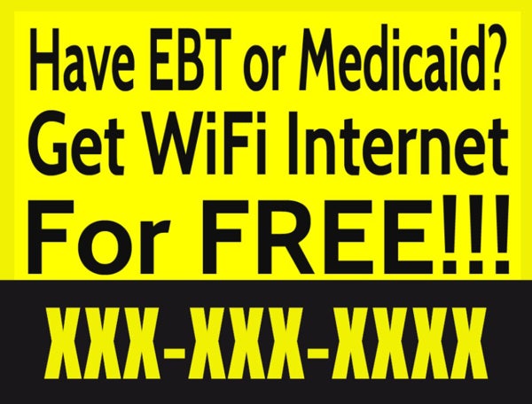 Picture of 18" x 24" Yard Sign - EBT or Medicaid 6