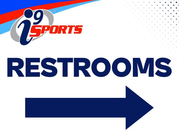 Picture of Restrooms Right Arrow Field Sign 24x18