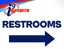 Picture of Restrooms Right Arrow Field Sign 24x18