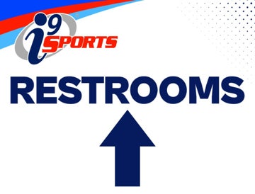 Picture of Restrooms Forward Arrow Field Sign 24x18