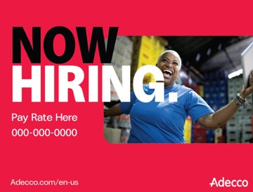 Picture of Now Hiring - Pay Rate - 18" x 24"