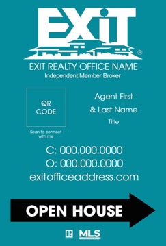 Picture of Open House Agent Info Teal - 36"x24"