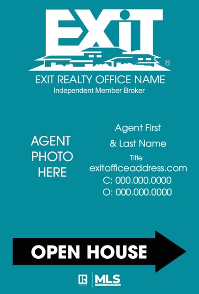 Picture of Open House Agent Info Photo Teal - 36"x24"