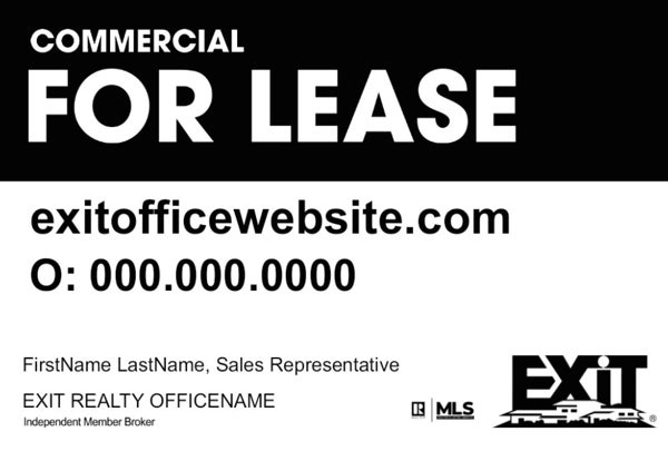 Picture of Commercial For Lease Monotone Black - 24"x36"