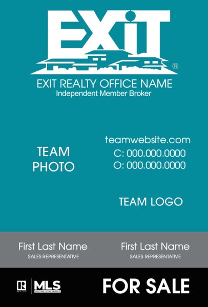 Picture of Team Logo w/ Photo Sign Teal 36" x 24"