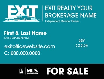Picture of Agent Sign Teal 18" x 24"
