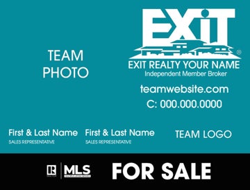 Picture of Team Logo w/ Photo Sign Teal 18" x 24"