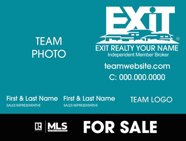 Picture of Team Logo w/ Photo Sign Teal 18" x 24"