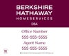 Picture of DBA, Office Number, and Agent Name - White Background - 24" x 30"