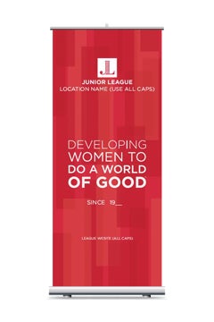 Picture of Custom Tagline Retractable Banner -  Red