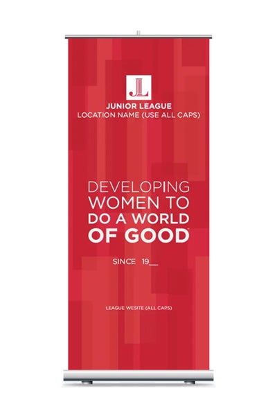 Picture of Custom Tagline Retractable Banner -  Red