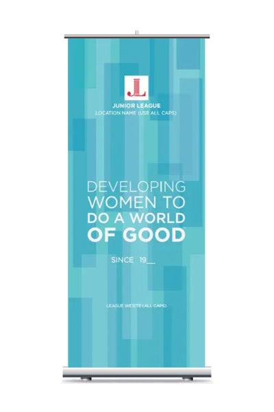 Picture of Custom Tagline Retractable Banner - Turquoise