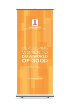 Picture of Custom Tagline Retractable Banner -  Gold