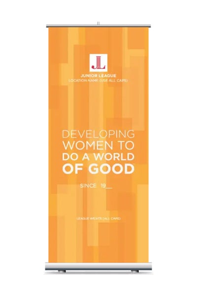 Picture of Custom Tagline Retractable Banner -  Gold