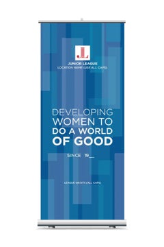 Picture of Custom Tagline Retractable Banner -  Navy