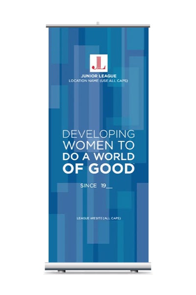 Picture of Custom Tagline Retractable Banner -  Navy