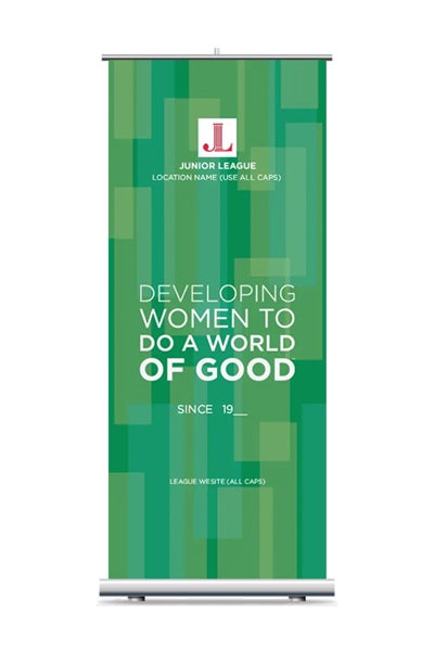 Picture of Custom Tagline Retractable Banner -  Green