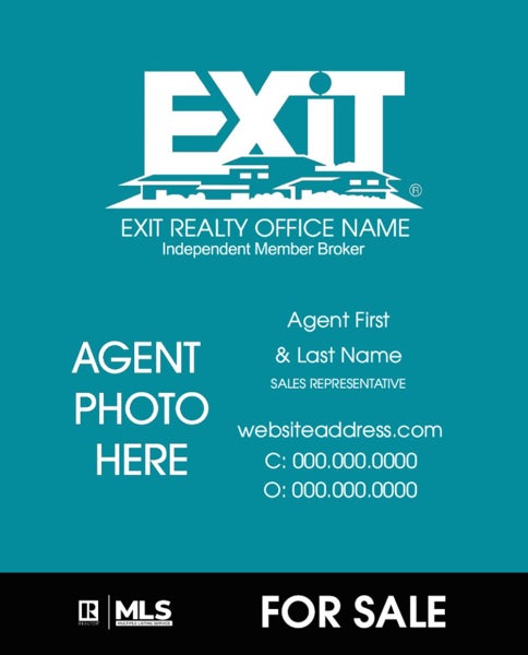 Picture of Agent Photo Sign Teal 30" x 24"