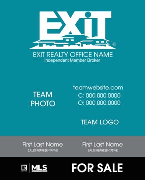 Picture of Team Logo w/ Photo Sign Teal 30" x 24"