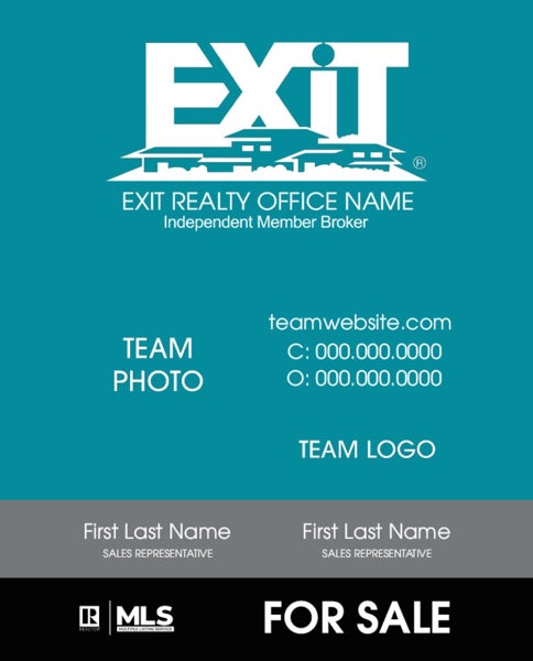 Picture of Team Logo w/ Photo Sign Teal 30" x 24"
