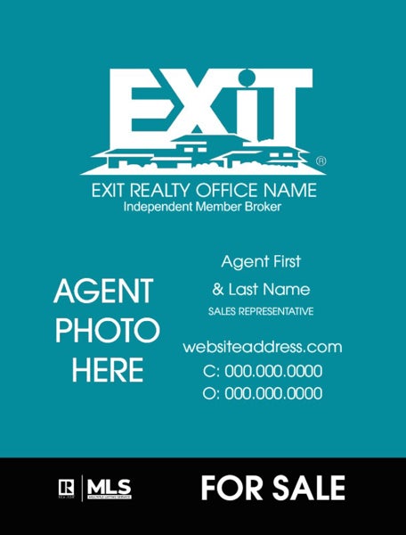 Picture of Agent Photo Sign Teal 24" x 18"
