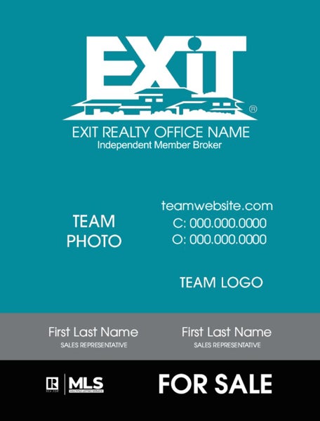Picture of Team Logo w/ Photo Sign Teal 24" x 18"