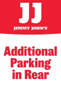 Picture of Jimmy Johns 18" x 12" Additional Parking in Rear Sign