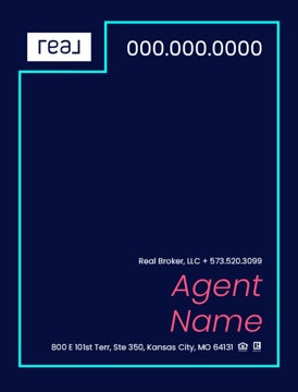 Picture of 24" x 18" Agent Sign - Aqua