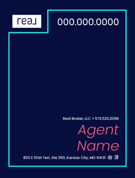 Picture of 24" x 18" Agent Sign - Aqua