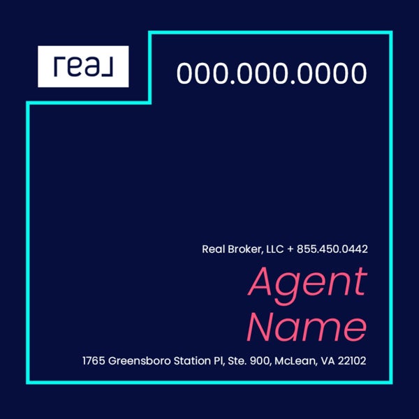 Picture of 24" x 24" Agent Sign - Aqua