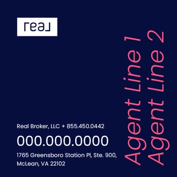 Picture of 24" x 24" Agent Sign - 2 Lines