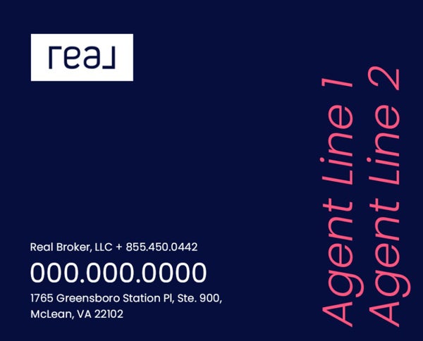 Picture of 24" x 30" Agent Sign - 2 Lines